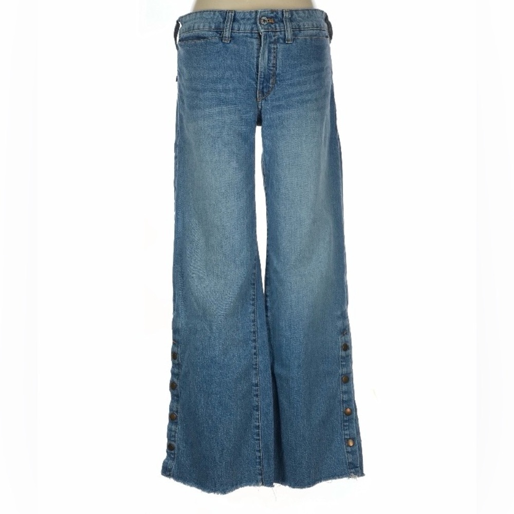 Pilcro Skater Low-Rise Wide-Leg Jeans | Palazzo Denim | Size 27 - Picture 6 of 10
